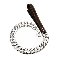 Load image into Gallery viewer, 32mm Pet Leash Stainless Steel Dog Collar Leash Bulldog Pitbull Collar Leash Gold Chain High Quality Trainning Large Dog Lead
