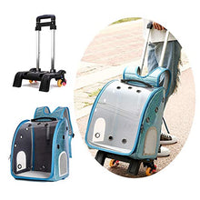 Load image into Gallery viewer, Pet Dog Trolley Backpack Portable Outdoor Cat Dog Carrier Bag Travel Wheeling Suitcase For Pet Travel Transparent Case
