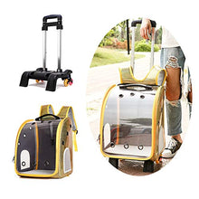 Load image into Gallery viewer, Pet Dog Trolley Backpack Portable Outdoor Cat Dog Carrier Bag Travel Wheeling Suitcase For Pet Travel Transparent Case

