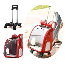 Load image into Gallery viewer, Pet Dog Trolley Backpack Portable Outdoor Cat Dog Carrier Bag Travel Wheeling Suitcase For Pet Travel Transparent Case
